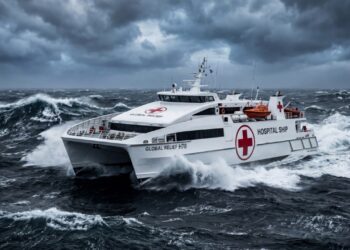 Esse navio faz cirurgia no meio de uma tempestade e o paciente não sente nem uma oscilação