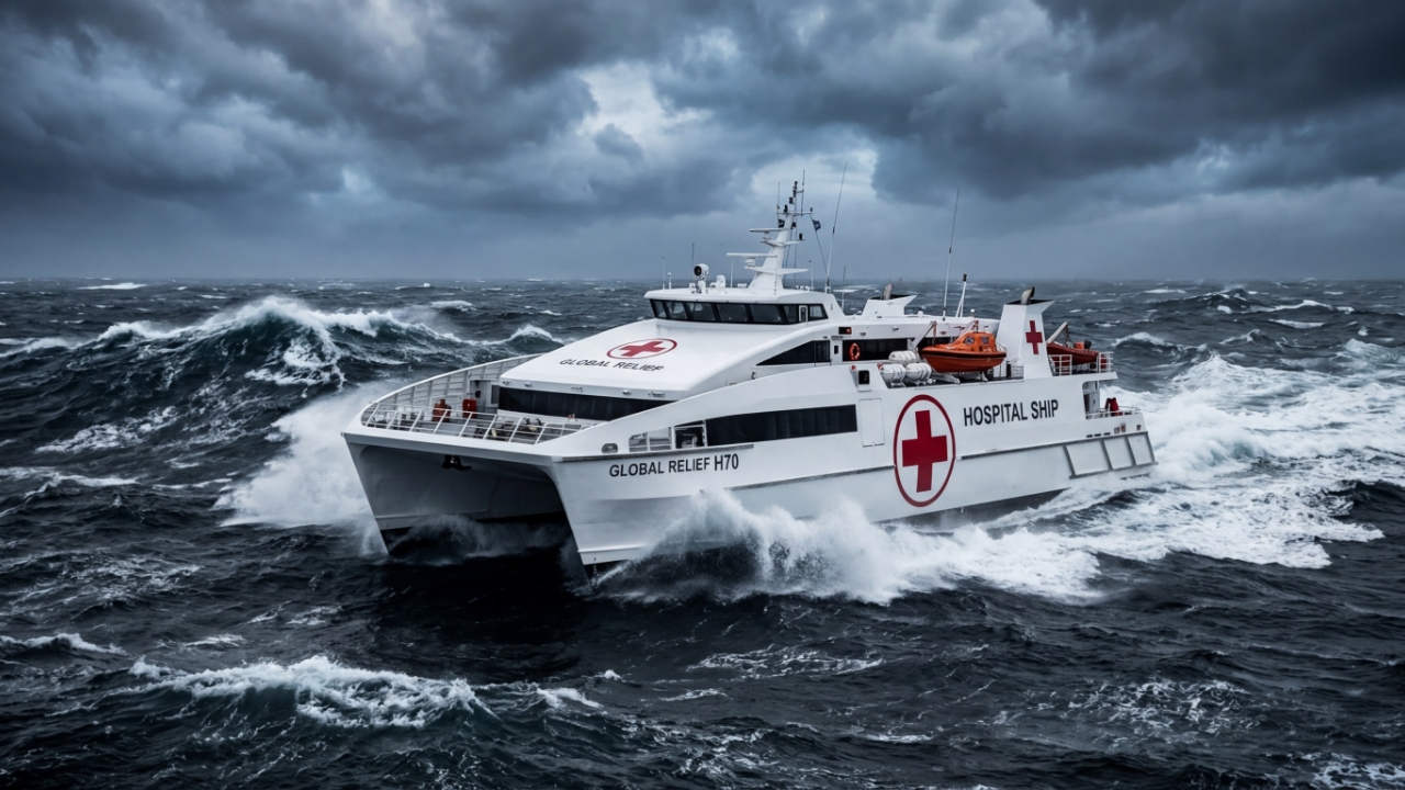 Esse navio faz cirurgia no meio de uma tempestade e o paciente não sente nem uma oscilação