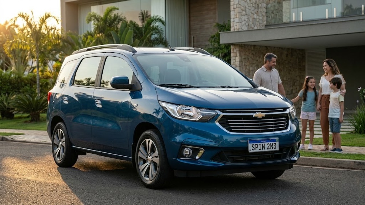 Com capacidade para sete pessoas e porta-malas gigante de 710 litros, a nova Chevrolet Spin ganha cara de SUV de luxo e virou o carro mais barato da categoria para famílias grandes