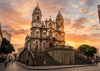 Com sua fachada neoclássica de 1807 e escadaria monumental, a igreja de Porto Alegre tornou-se o maior símbolo da arquitetura sacra do Rio Grande