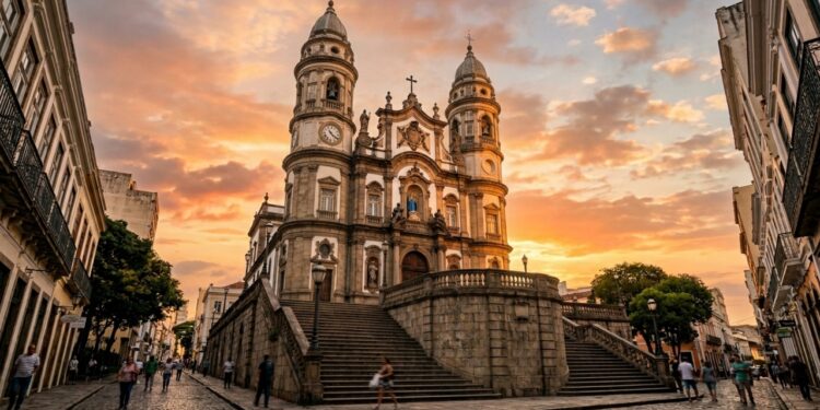Com sua fachada neoclássica de 1807 e escadaria monumental, a igreja de Porto Alegre tornou-se o maior símbolo da arquitetura sacra do Rio Grande