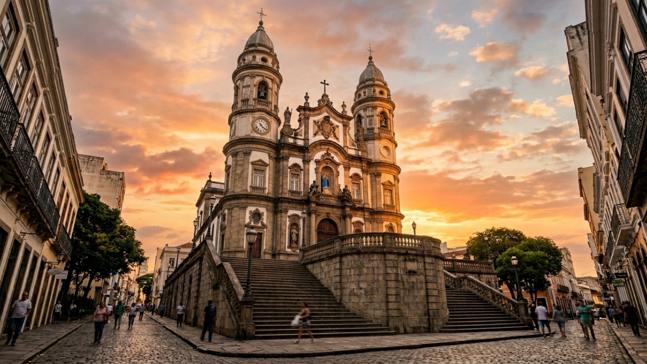 Com sua fachada neoclássica de 1807 e escadaria monumental, a igreja de Porto Alegre tornou-se o maior símbolo da arquitetura sacra do Rio Grande