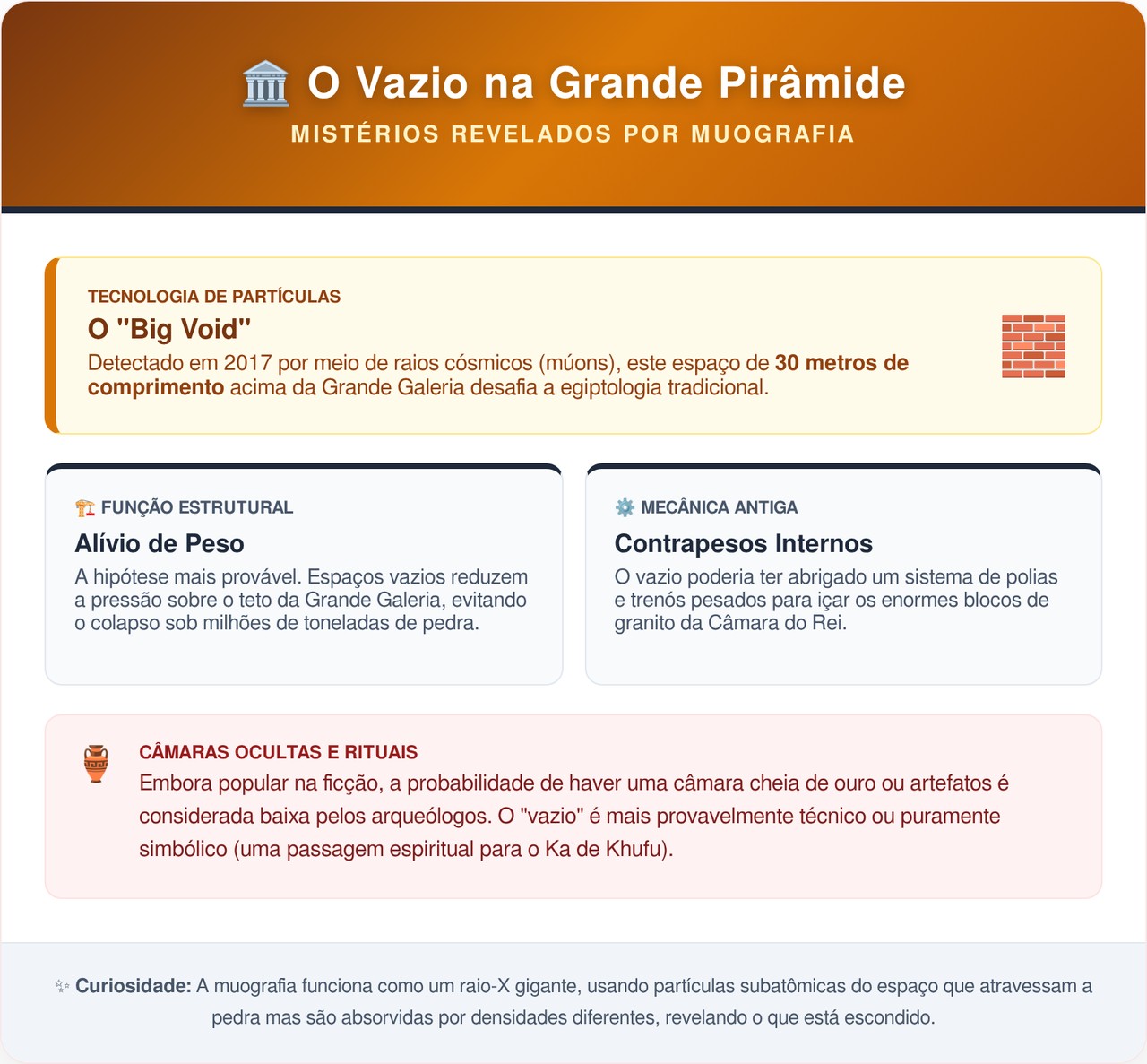 Cientistas confirmaram que a Grande Pirâmide de Gizé guarda uma sala secreta intocada há 4.500 anos