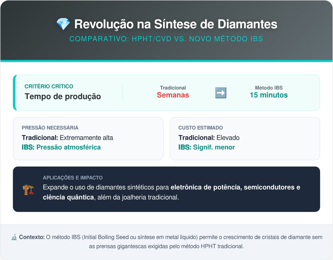 Cientistas criaram um diamante real em apenas 15 minutos e o processo é mais simples do que parece