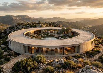 O sonho de viver sem barreiras visuais no meio da natureza ganhou forma concreta em uma impressionante mansão circular