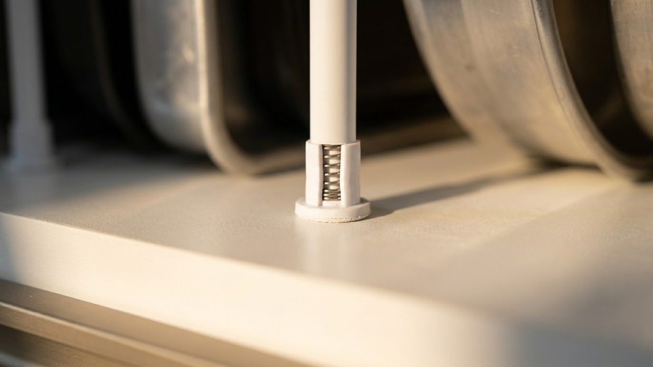 Instalar 4 varões de pressão na vertical dentro dos armários da cozinha cria divisórias perfeitas que multiplicam o seu espaço de armazenamento interno em mais de 40%