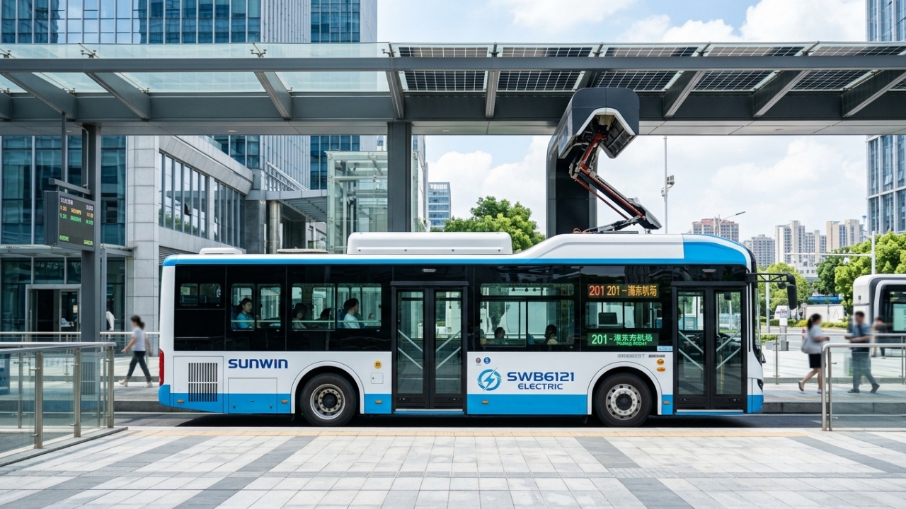 Recarregando suas baterias em apenas 20 segundos a cada parada, o inovador ônibus elétrico asiático elimina a necessidade de fios e transporta até 120 pessoas de forma silenciosa