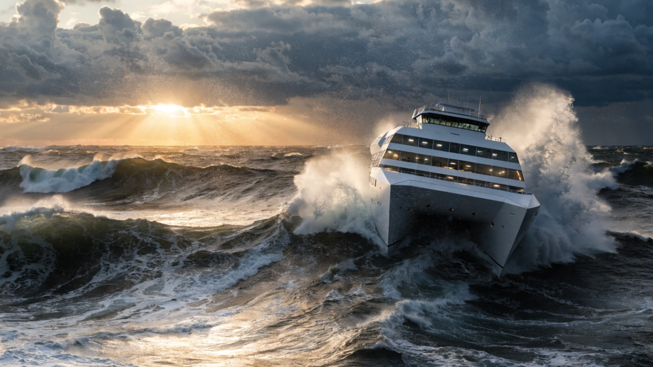 Esse navio faz cirurgia no meio de uma tempestade e o paciente não sente nem uma oscilação