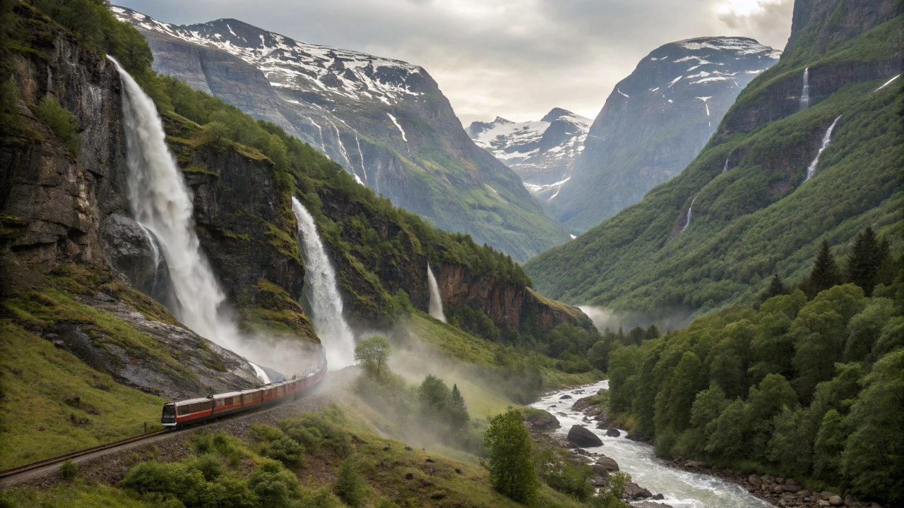 Esse trem desce quase novecentos metros de montanha em apenas vinte quilômetros e a vista tira o fôlego