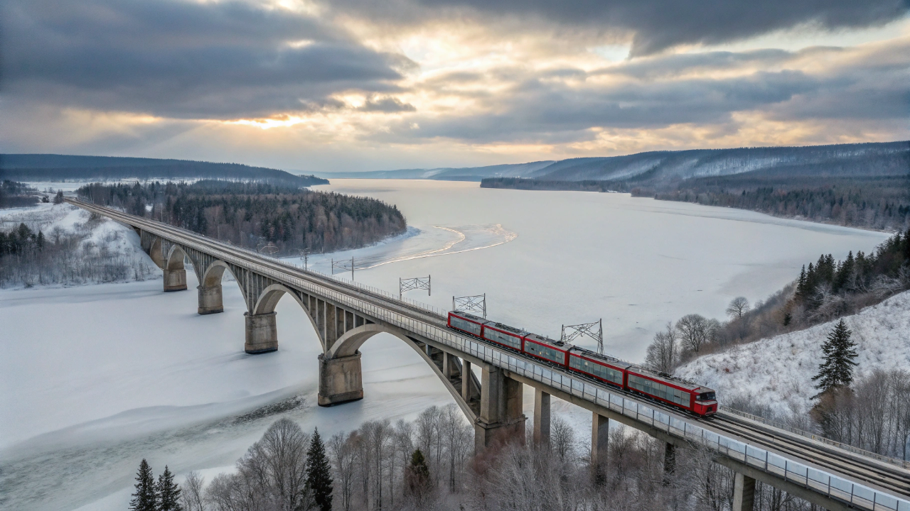 Esse trem leva sete dias para chegar ao destino e atravessa oito fusos horários sem sair dos trilhos