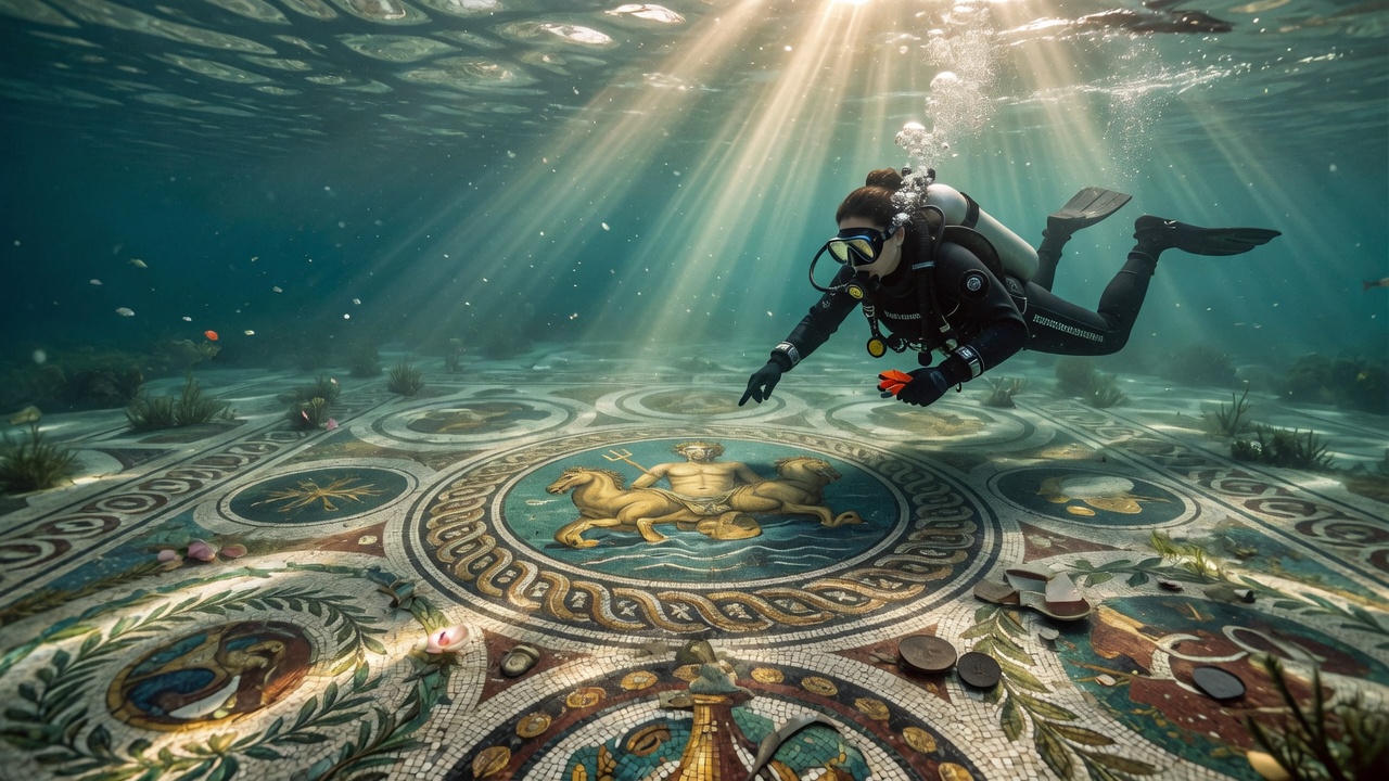 Exibindo mosaicos intactos a cerca de 5 metros de profundidade, a luxuosa cidade submersa na costa italiana revela vilas imperiais de cerca de 2 mil anos, preservadas de forma impressionante pela atividade vulcânica