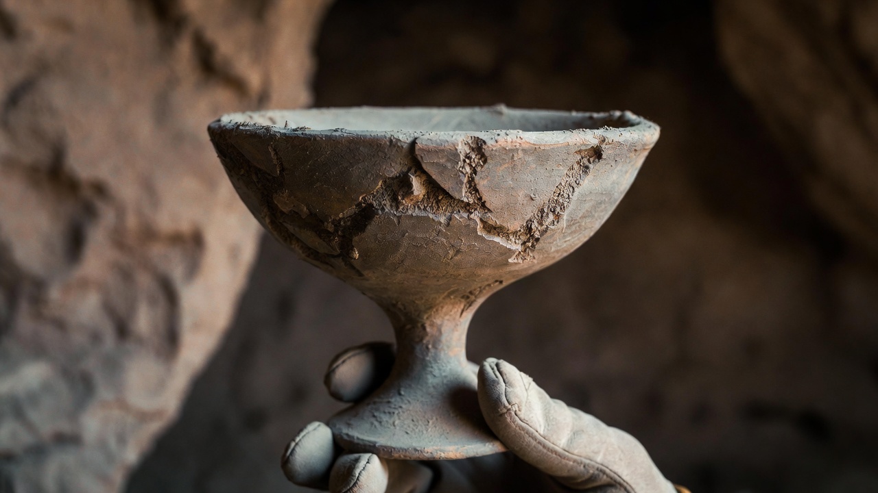 Escavando abaixo do monumento mais famoso da Jordânia, uma equipe encontrou 12 esqueletos humanos e um cálice intacto de 2 mil anos