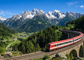 A rota ferroviária que especialistas apontam como a mais bonita da Europa atravessa os Alpes