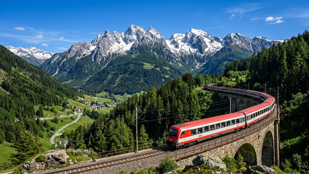 A rota ferroviária que especialistas apontam como a mais bonita da Europa atravessa os Alpes