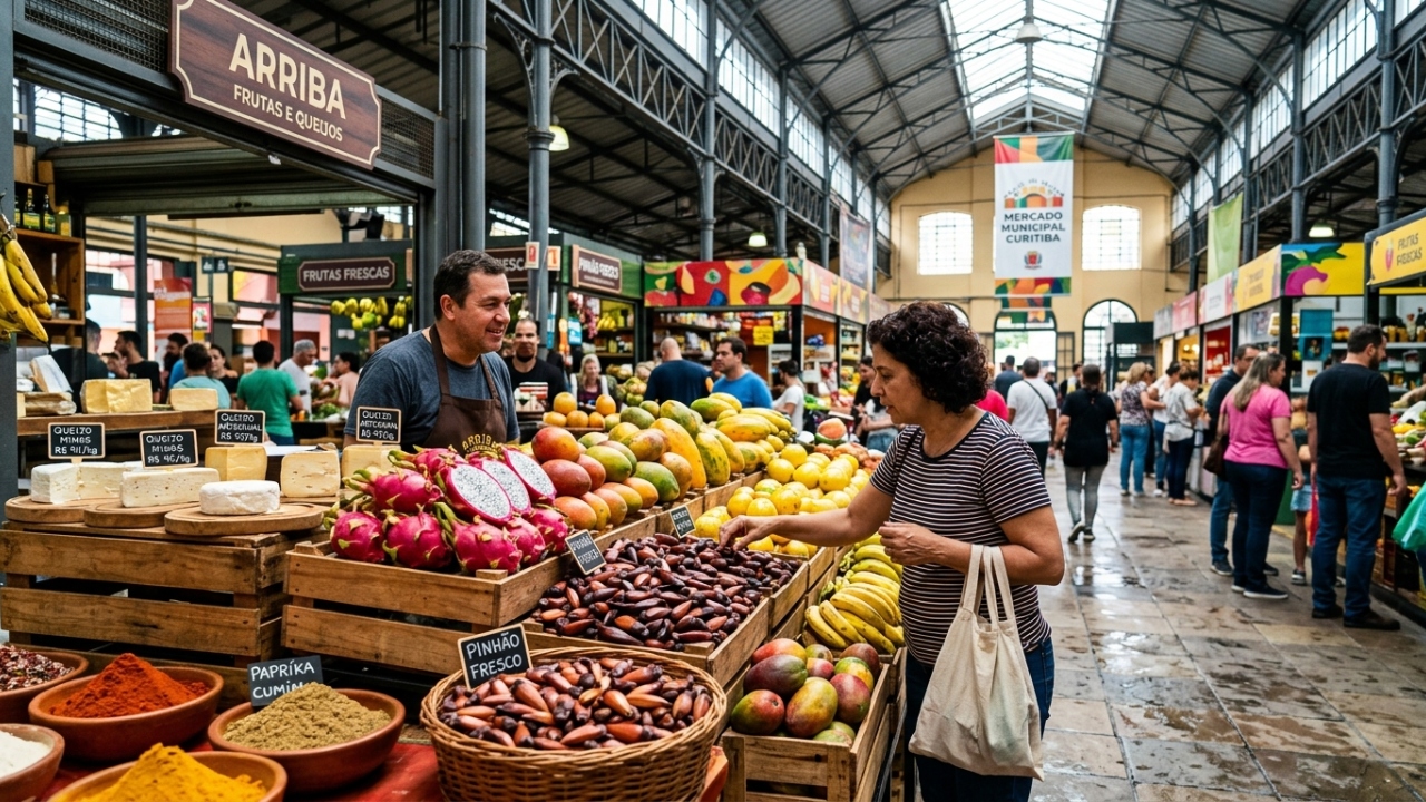 Com 15 mil metros quadrados de área e inaugurado em 1958, o mercado paranaense tornou-se o maior templo da gastronomia e dos produtos típicos de toda a Curitiba