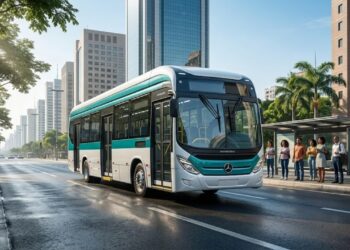 Rendendo 380 cavalos de potência e carregando totalmente em apenas 3 horas, o novo ônibus urbano elétrico da Mercedes-Benz, de 3 milhões de reais, elimina o gasóleo das grandes cidades