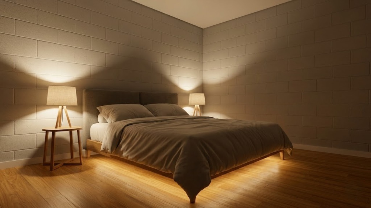 Substituir as lâmpadas brancas por modelos de tom quente, com 2.700 kelvins, melhora a qualidade do sono em 25% e cria uma atmosfera de spa dentro de casa com investimento de 35 reais