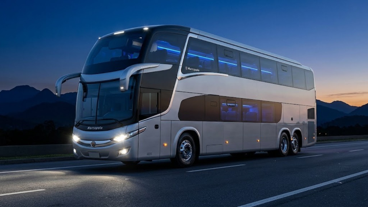 Avaliado em 2 milhões de reais e medindo impressionantes 15 metros de comprimento, o novo ônibus de luxo da Marcopolo traz poltronas de massagem para aniquilar as viagens aéreas