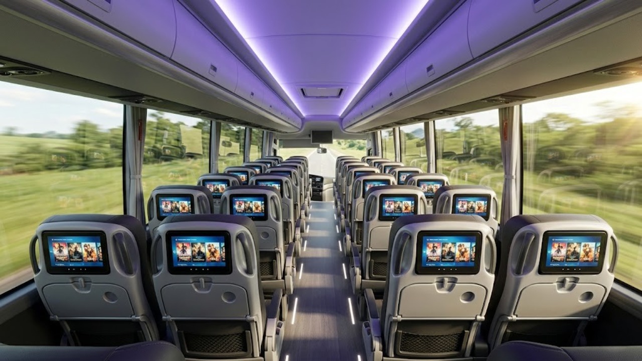 Avaliado em 2 milhões de reais e medindo impressionantes 15 metros de comprimento, o novo ônibus de luxo da Marcopolo traz poltronas de massagem para aniquilar as viagens aéreas