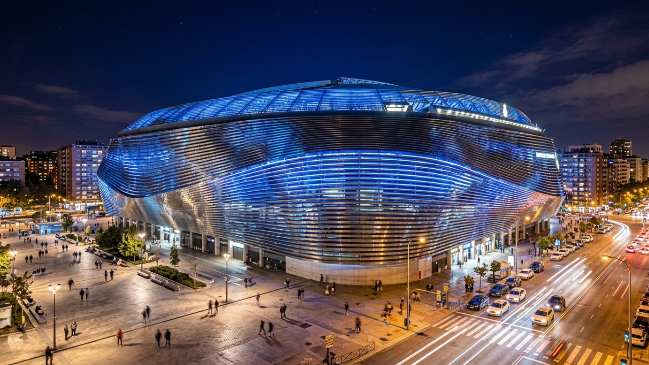 Com custo superior a 1 bilhão de euros e gramado retrátil, o novo Santiago Bernabéu virou a arena multiuso mais tecnológica e lucrativa da Europa