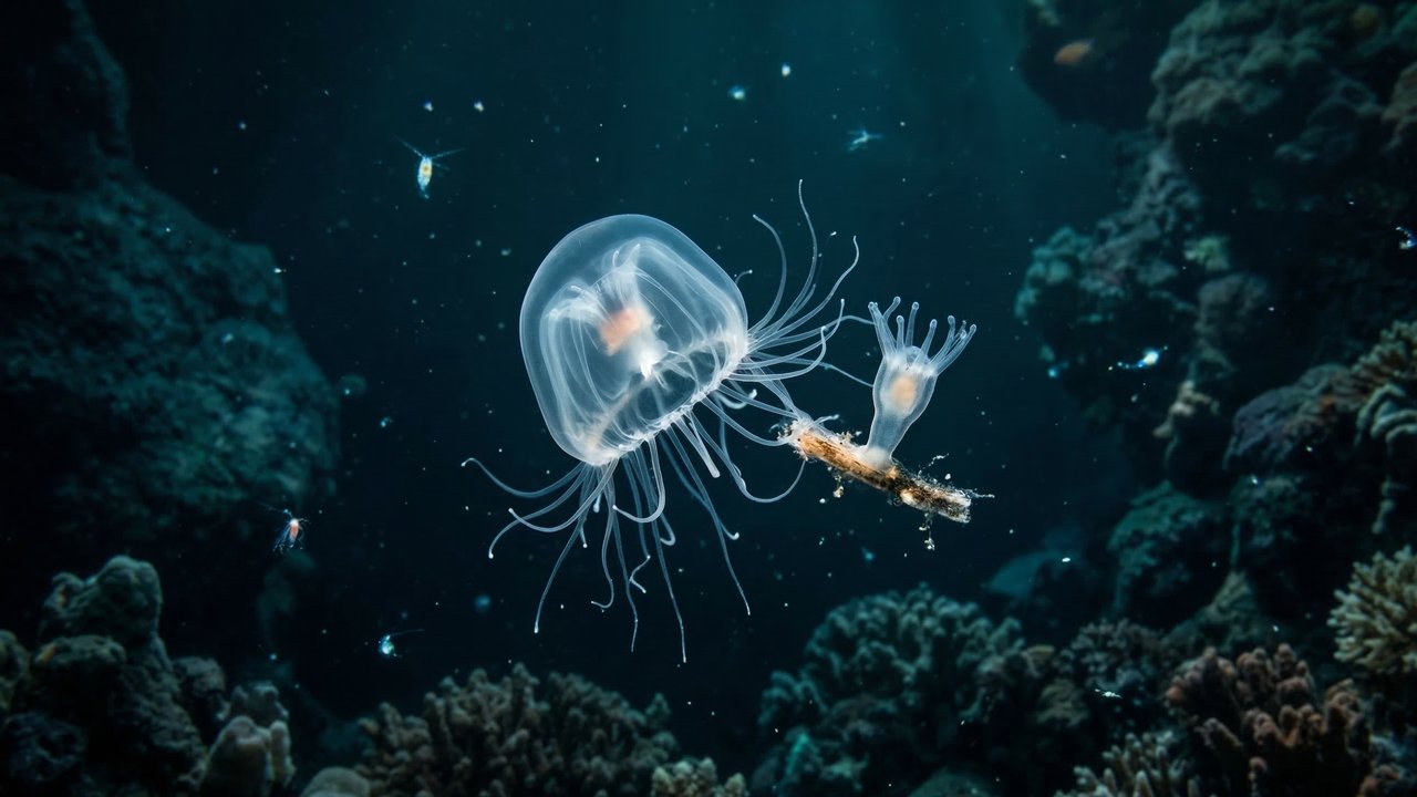 Elas desafiam a própria morte ao reverterem o envelhecimento, sendo a única espécie de água-viva imortal capaz de viver para sempre no oceano