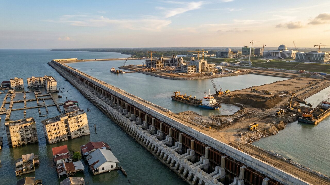 A estratégia da Indonésia para salvar Jacarta inclui um muro de US$ 40 bilhões e a mudança da capital para a selva, em um plano de US$ 35 bilhões