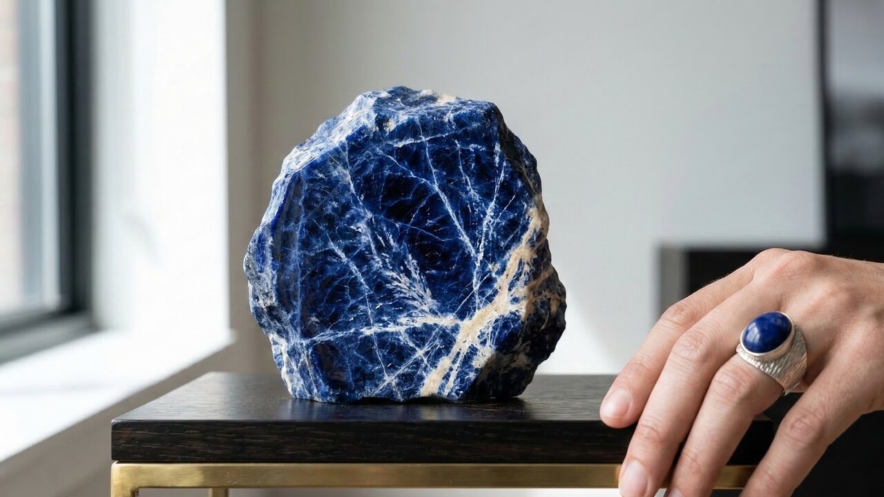 Esqueça o lápis-lazúli e a safira, pois esta gema azul profunda é rica em sódio, sendo a obra-prima da decoração moderna