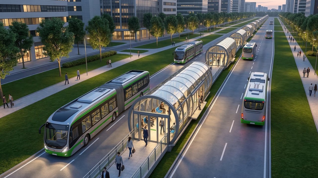 Com estações-tubo e embarque em nível, o sistema BRT de Curitiba, de 1974, tornou-se o maior modelo de mobilidade urbana e pioneirismo no mundo