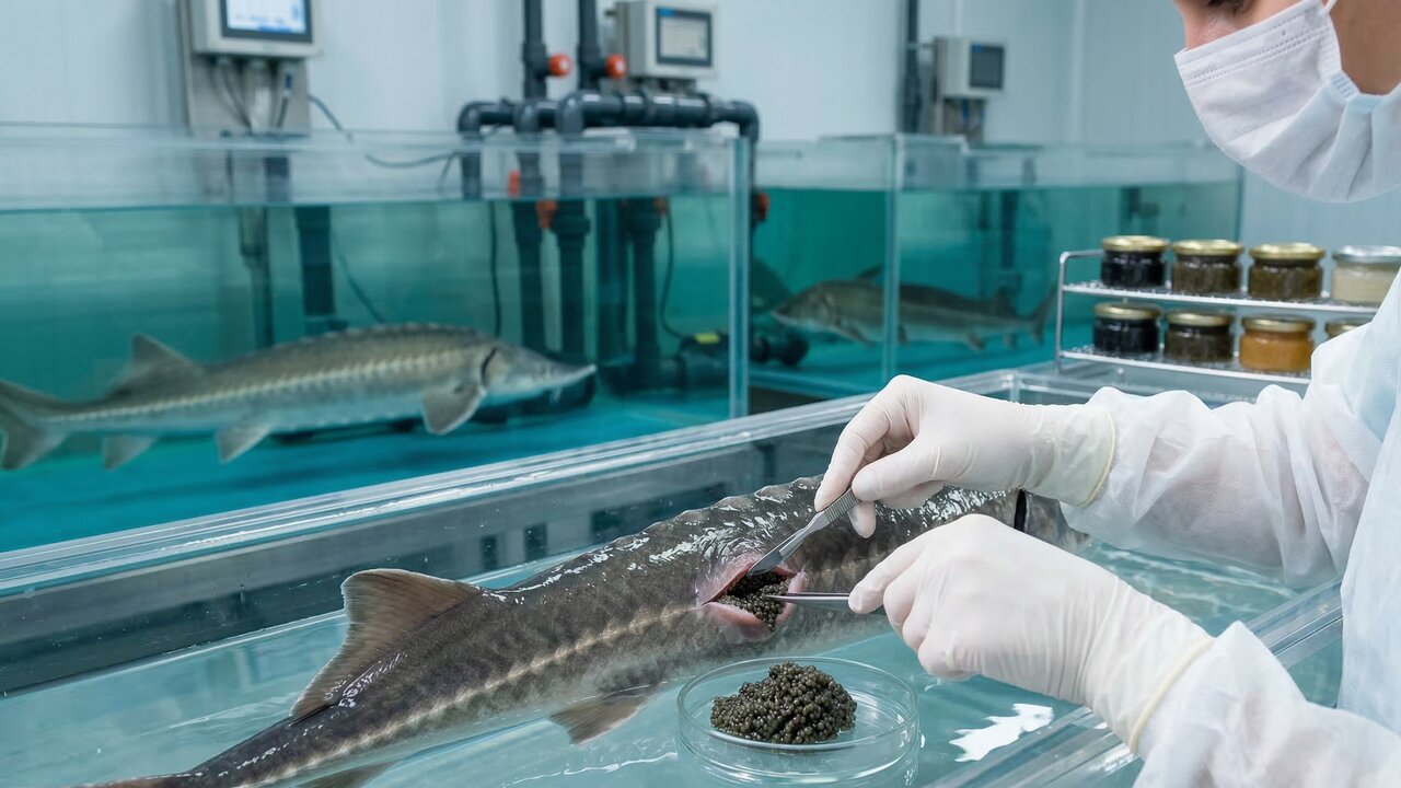 Após a proibição da pesca selvagem em 2006, a China investiu em fazendas gigantes e hoje domina 40% da produção mundial de caviar de luxo