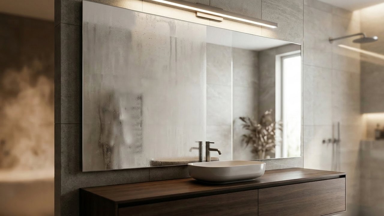 O fim do espelho embaçado após o banho, a tecnologia do desembaçador elétrico aquece a superfície e garante visibilidade total em segundos