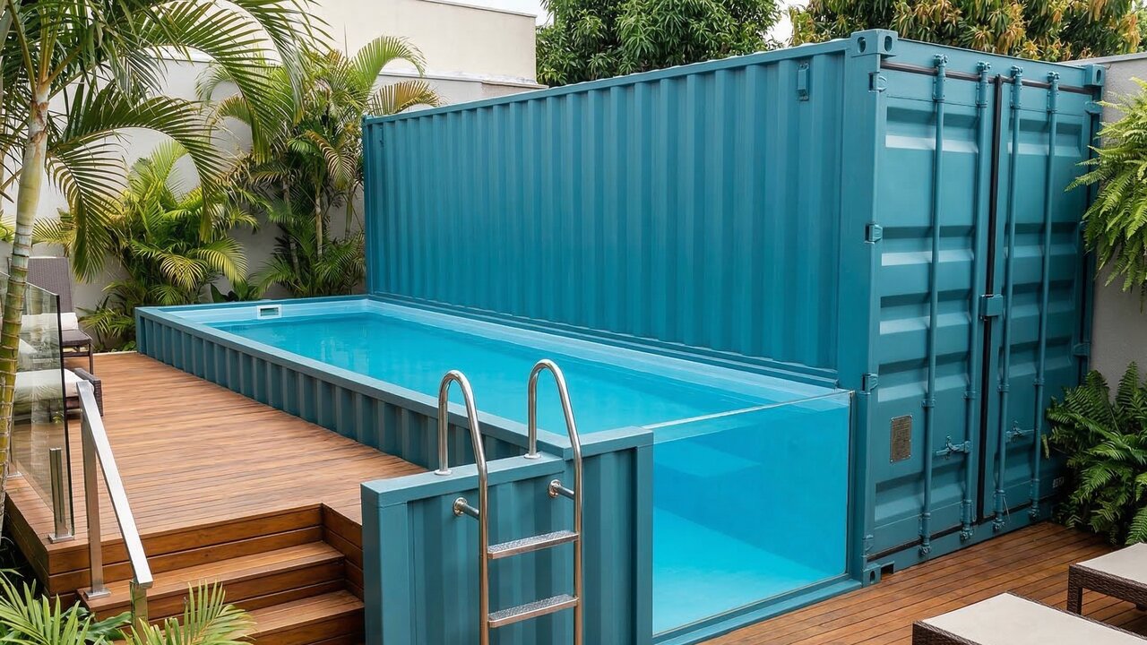 A nova febre dos quintais brasileiros: piscina luxuosa feita de container custa a metade do preço e fica pronta para uso em apenas 24 horas