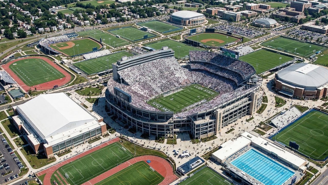 Com investimento de US$ 1 bilhão e estádio para 106 mil pessoas, a Penn State University virou a maior potência do esporte universitário nos EUA