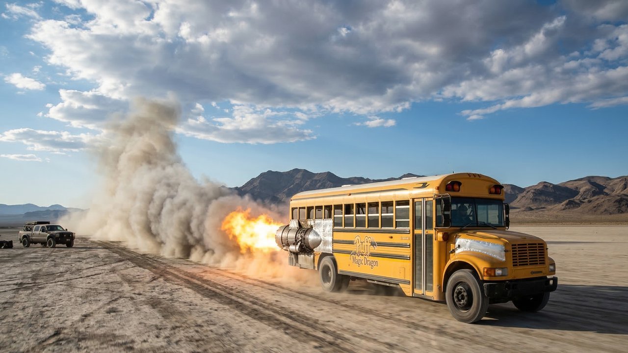 Com um motor de alta potência e atingindo a marca de 590 km/h, este veículo escolar tornou-se o ônibus mais rápido e barulhento de todo o planeta