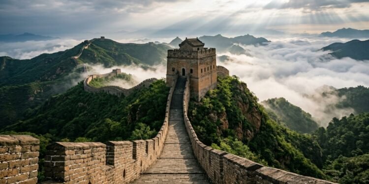Erguida há mais de 2.300 anos com 21.196 quilômetros de extensão, a colossal muralha chinesa consumiu 100 milhões de toneladas de tijolos brutos