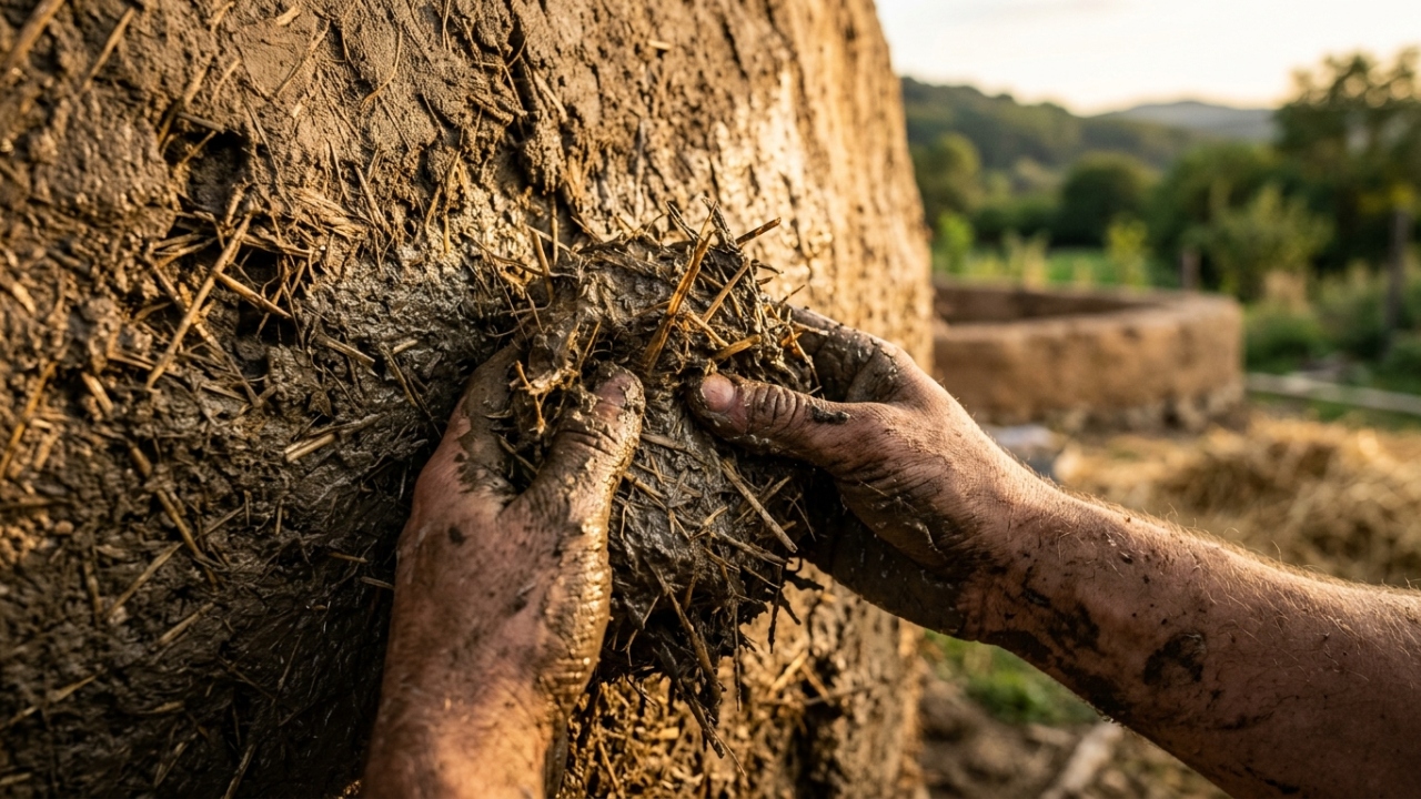 Sem tijolos nem blocos: o método manual de esculpir casas usando apenas uma mistura crua de argila, areia e palha