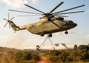 O veículo se tornou um especialista em retirar grandes fuselagens destruídas de zonas sem nenhum acesso rodoviário