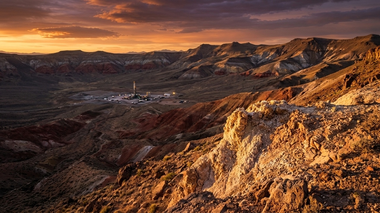 Paisagem épica da Caldeira de McDermitt sob a luz do pôr do sol.