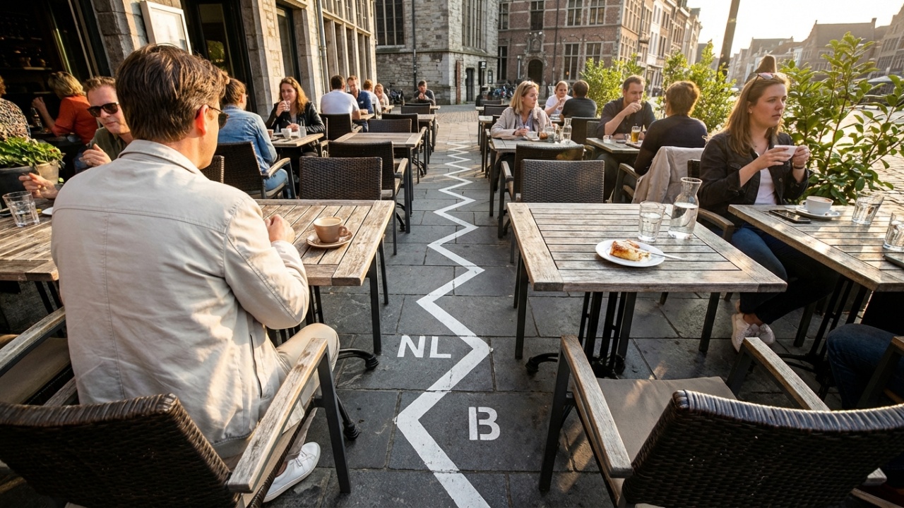 Milhares de fronteiras invisíveis cortam essa cidade: em uma mesma casa, a cama fica na Bélgica e a cozinha na Holanda