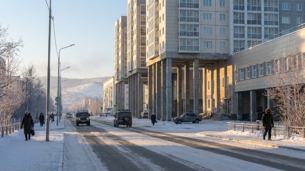 A metrópole gélida de 300000 habitantes onde os prédios ficam suspensos para não afundarem