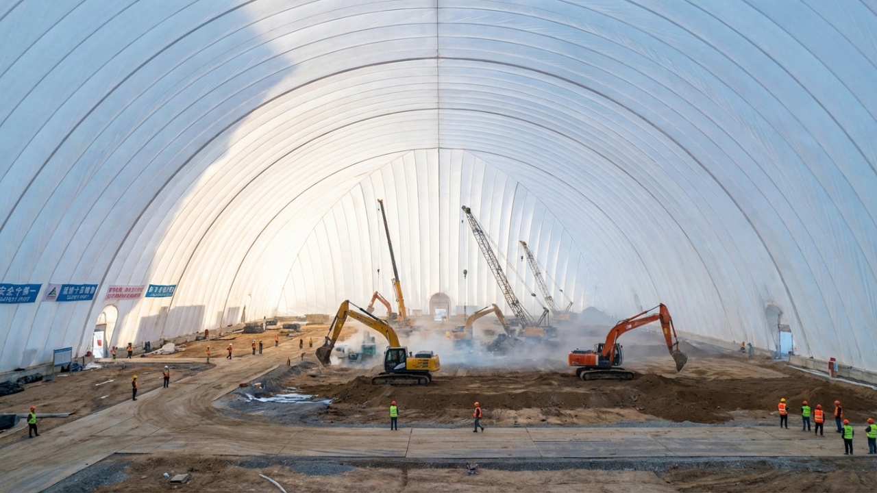 Bolhas gigantes em canteiros de obras na China