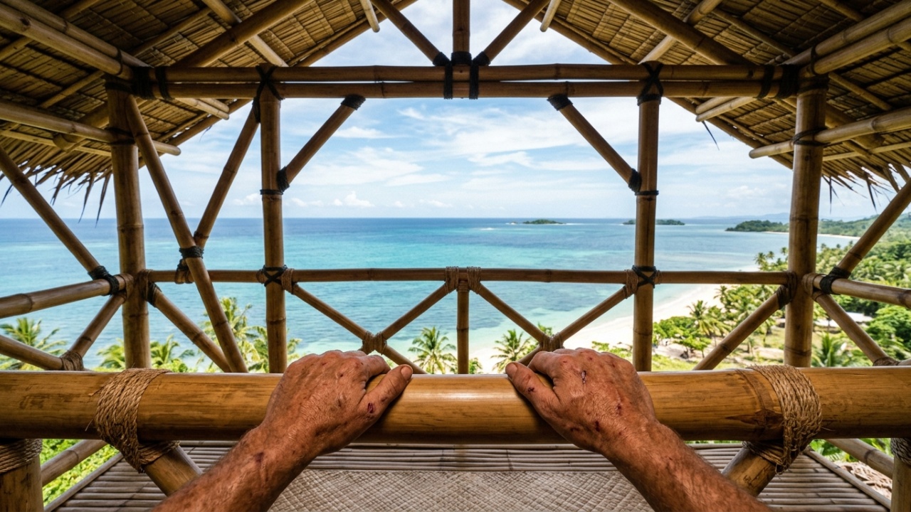 Sobrevivência e construção rústica isolada