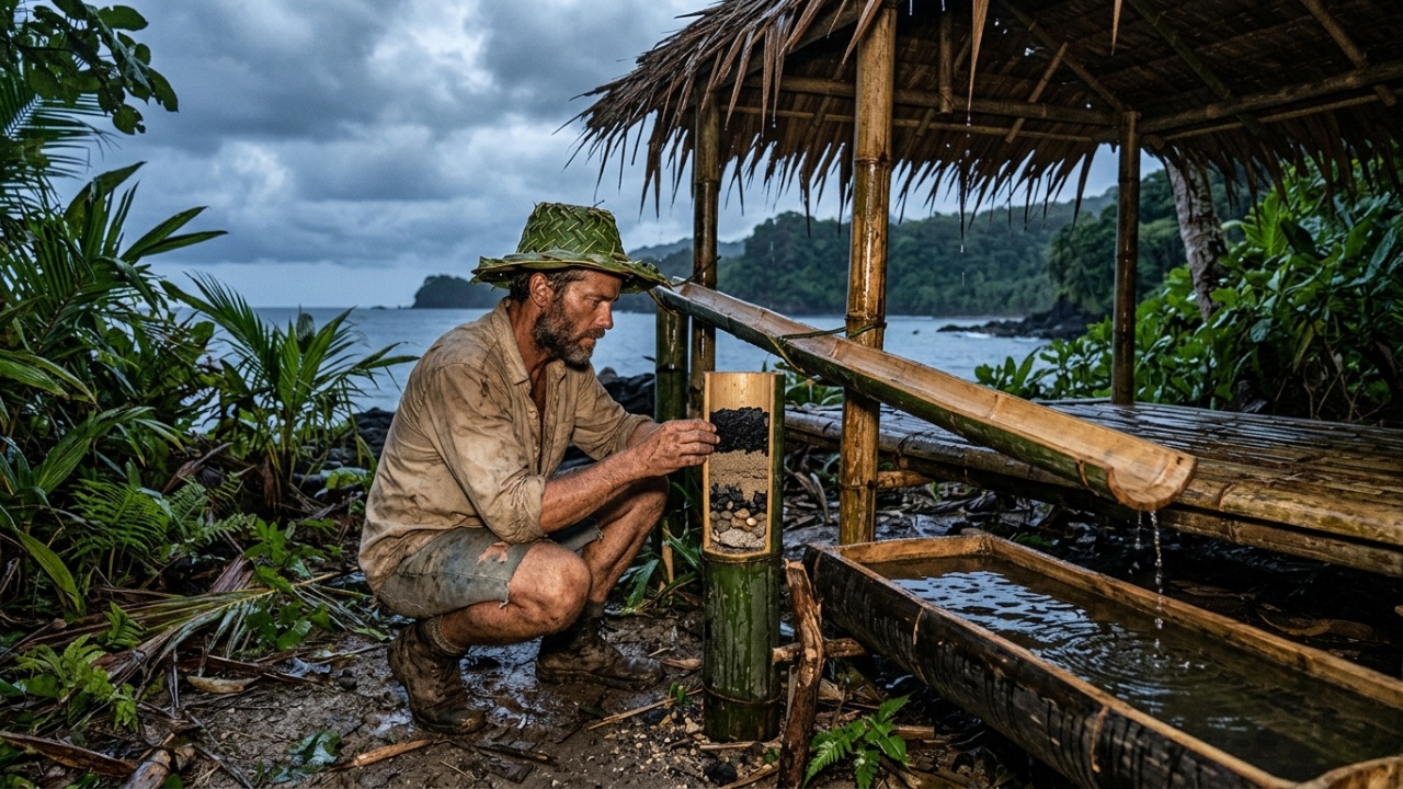 Sobrevivência e construção rústica isolada