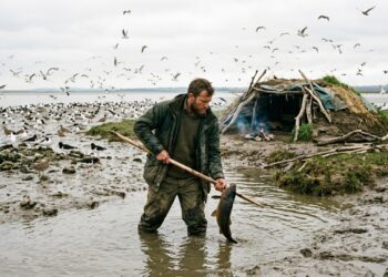 Sobrevivência rústica de 4 dias em uma ilha repleta de aves