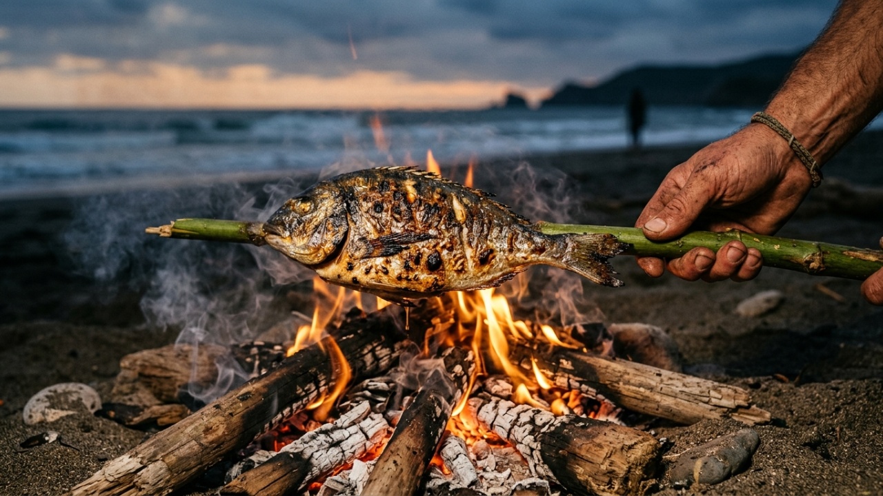 Acampamento de 5 dias no mar com pesca e canoa