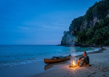Acampamento de 5 dias no mar com pesca e canoa