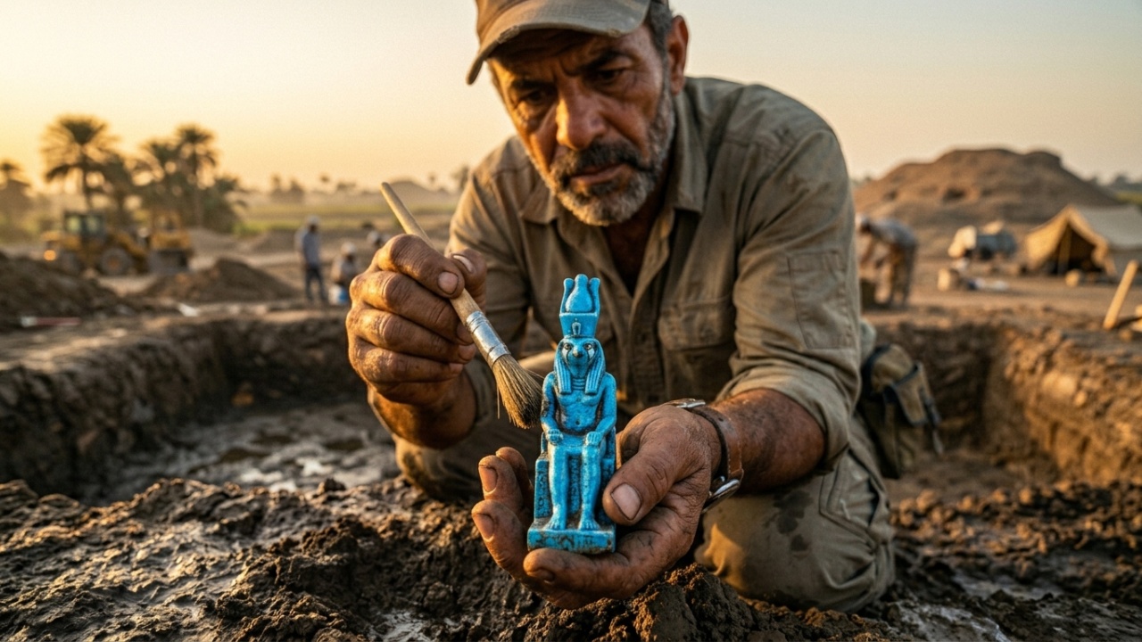 Descoberta arqueológica na antiga cidade de Buto, Egito