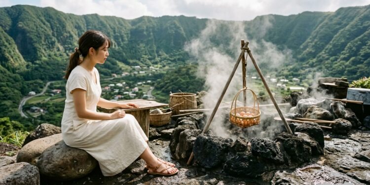 A ilha onde 170 pessoas vivem dentro de um vulcão ativo e cozinham com o calor que vem do solo