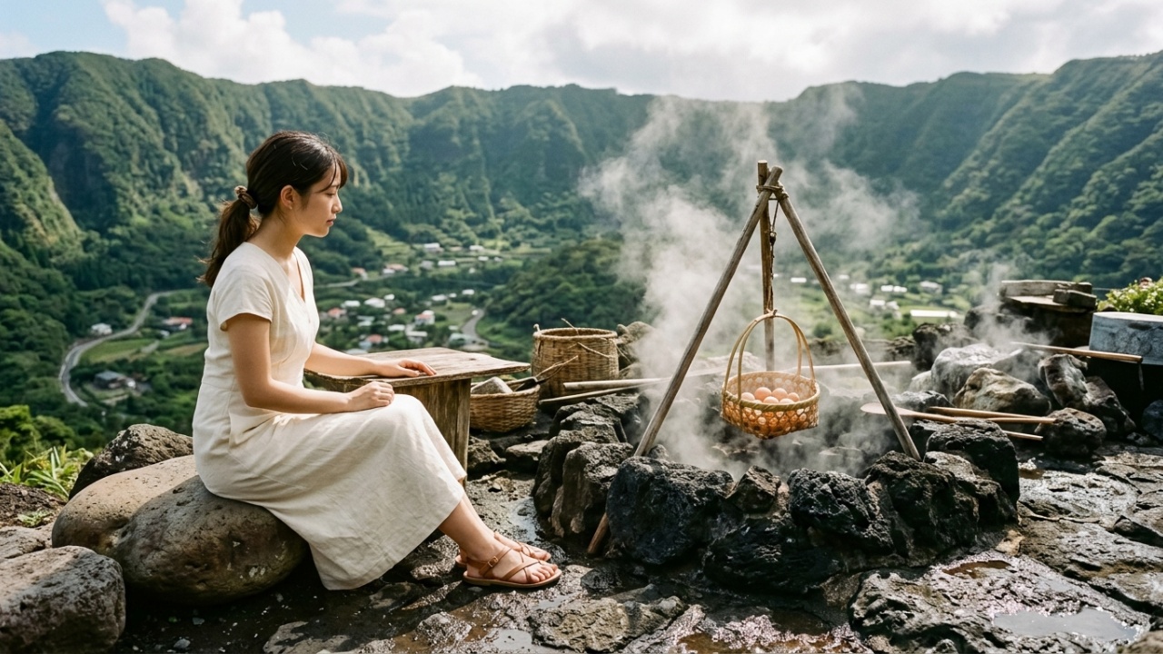 A ilha onde 170 pessoas vivem dentro de um vulcão ativo e cozinham com o calor que vem do solo