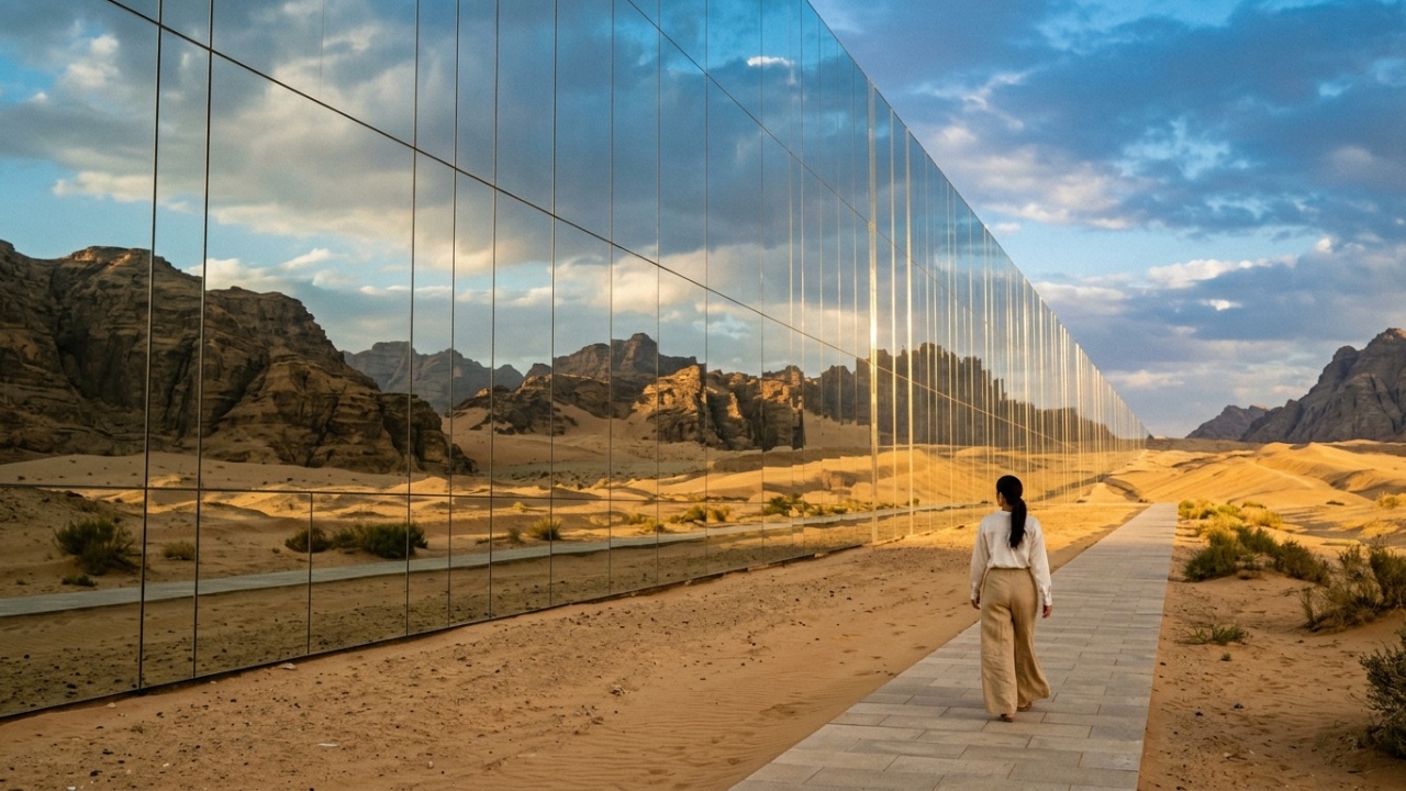 A cidade linear de 170 km com paredes espelhadas de 500 metros que custou bilhões e virou a maior obra inacabada do século