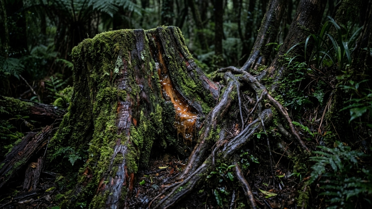 Uma espécie de árvore na Nova Zelândia sobrevive sem fotossíntese porque suas raízes estão fundidas às das vizinhas saudáveis